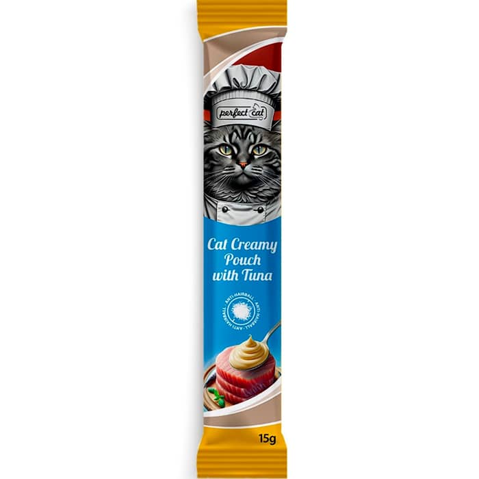 Perfect Cat Creamy Pauch kaķu gardums krēms kaķiem ar tunci 15 g N30